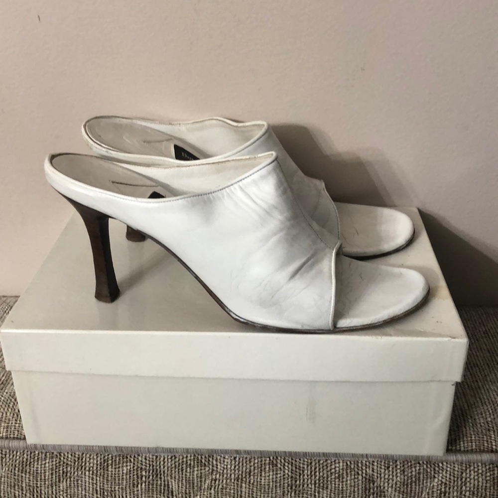 🌺 DOMENICO VACCA White Leather heels size 40